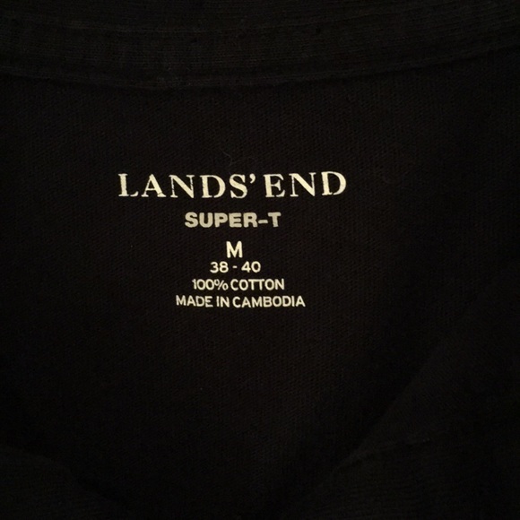 Lands End short sleeve black polo size M - Picture 2 of 3